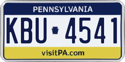 PA license plate KBU4541