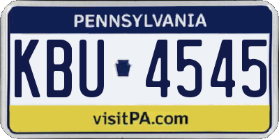 PA license plate KBU4545