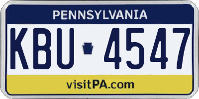PA license plate KBU4547