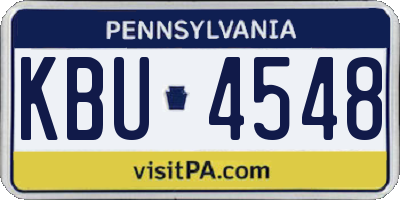 PA license plate KBU4548