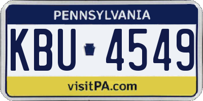 PA license plate KBU4549
