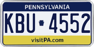 PA license plate KBU4552