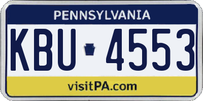 PA license plate KBU4553