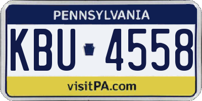 PA license plate KBU4558