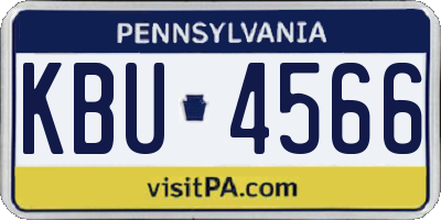 PA license plate KBU4566
