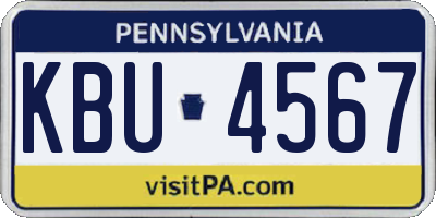 PA license plate KBU4567