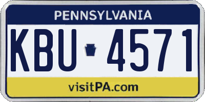 PA license plate KBU4571