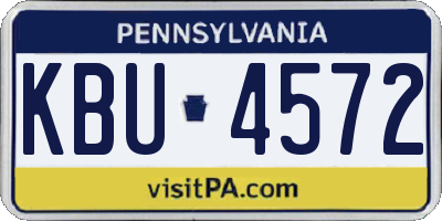 PA license plate KBU4572