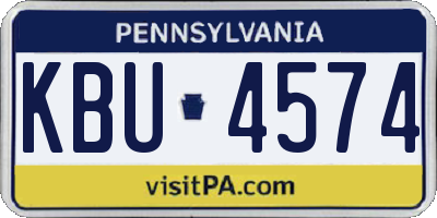 PA license plate KBU4574