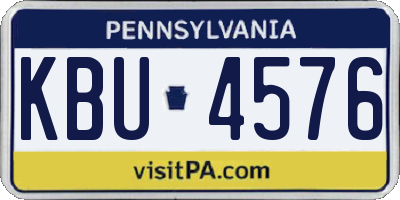 PA license plate KBU4576