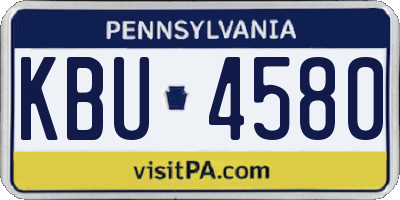 PA license plate KBU4580
