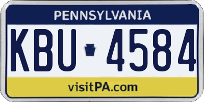PA license plate KBU4584