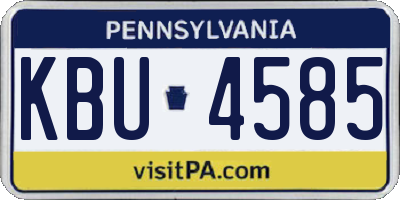 PA license plate KBU4585