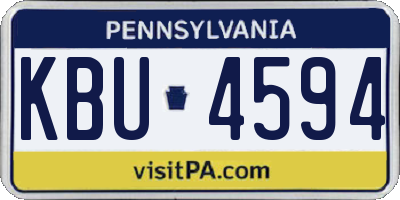 PA license plate KBU4594