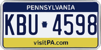PA license plate KBU4598