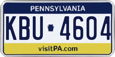 PA license plate KBU4604