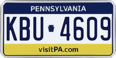 PA license plate KBU4609