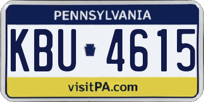 PA license plate KBU4615