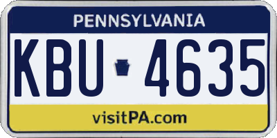 PA license plate KBU4635