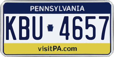 PA license plate KBU4657