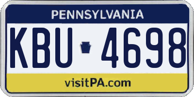 PA license plate KBU4698