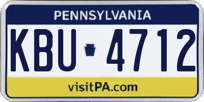 PA license plate KBU4712