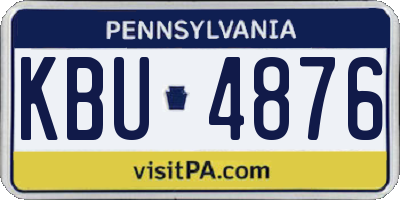 PA license plate KBU4876