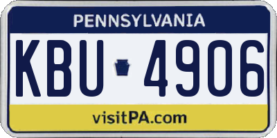 PA license plate KBU4906