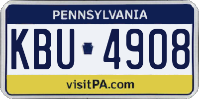 PA license plate KBU4908