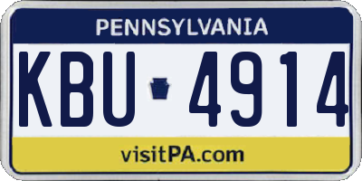 PA license plate KBU4914