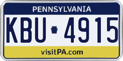 PA license plate KBU4915
