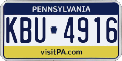PA license plate KBU4916