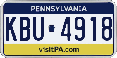 PA license plate KBU4918