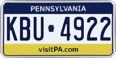 PA license plate KBU4922