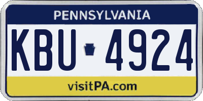 PA license plate KBU4924
