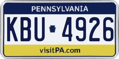 PA license plate KBU4926