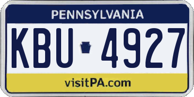 PA license plate KBU4927