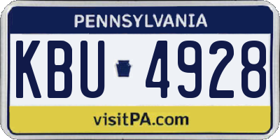 PA license plate KBU4928