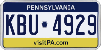 PA license plate KBU4929