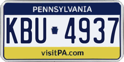 PA license plate KBU4937