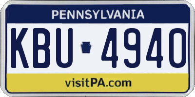 PA license plate KBU4940