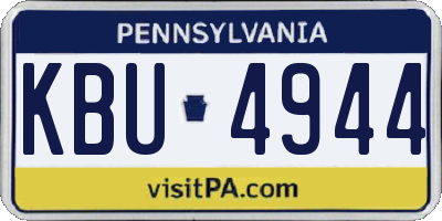 PA license plate KBU4944