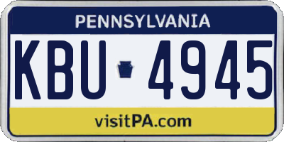 PA license plate KBU4945