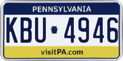 PA license plate KBU4946
