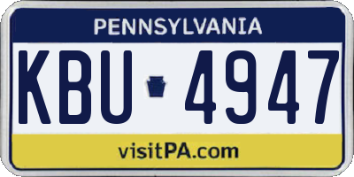 PA license plate KBU4947