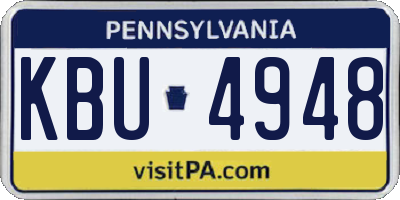 PA license plate KBU4948