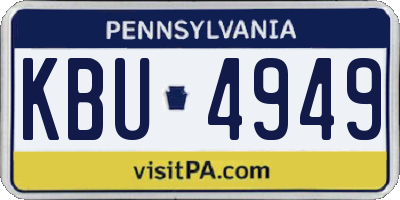 PA license plate KBU4949
