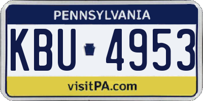 PA license plate KBU4953