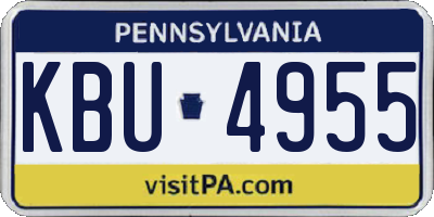 PA license plate KBU4955