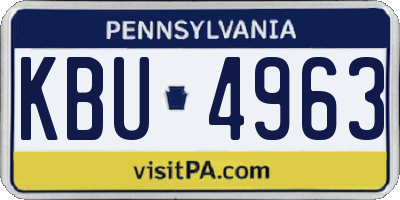 PA license plate KBU4963